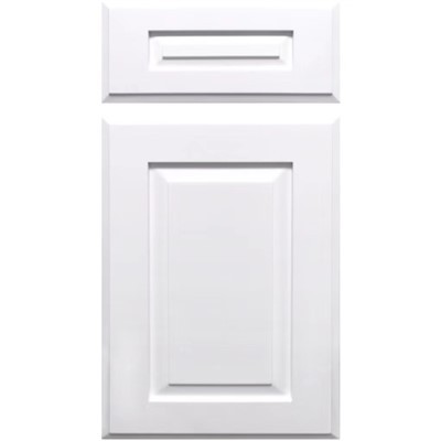 Witte verhoogde paneelkeukenkastjes